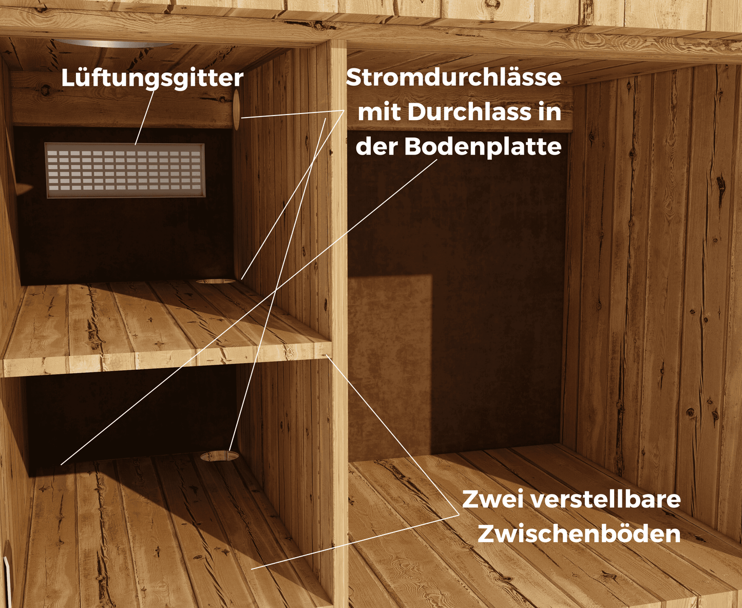 Funktionen Unterschrank Fichte Antik Expressive Cortenstahl