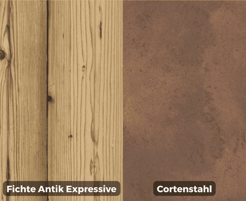 Kaffeestation Farben Fichte Antik Expressive - Cortenstahl