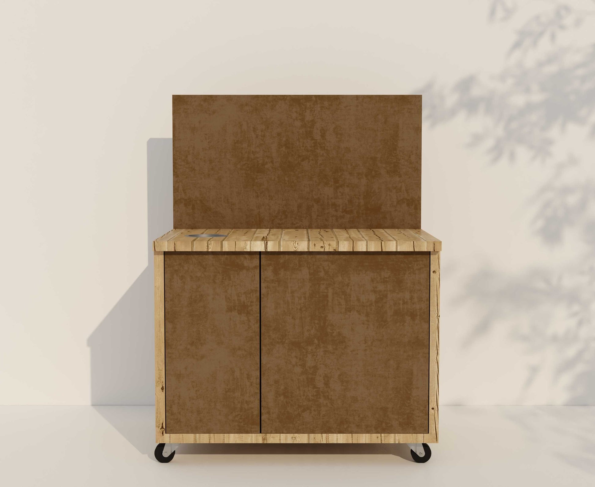 Kaffeestation.de Mobile Kaffeestation Classic - Zeitlose Eleganz für überall Kaffeestation Fichte Antik Expressive I Cortenstahl Classic Edition