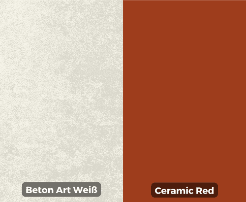 Kaffeestation Farben Beton Art Weiß - Ceramic Red